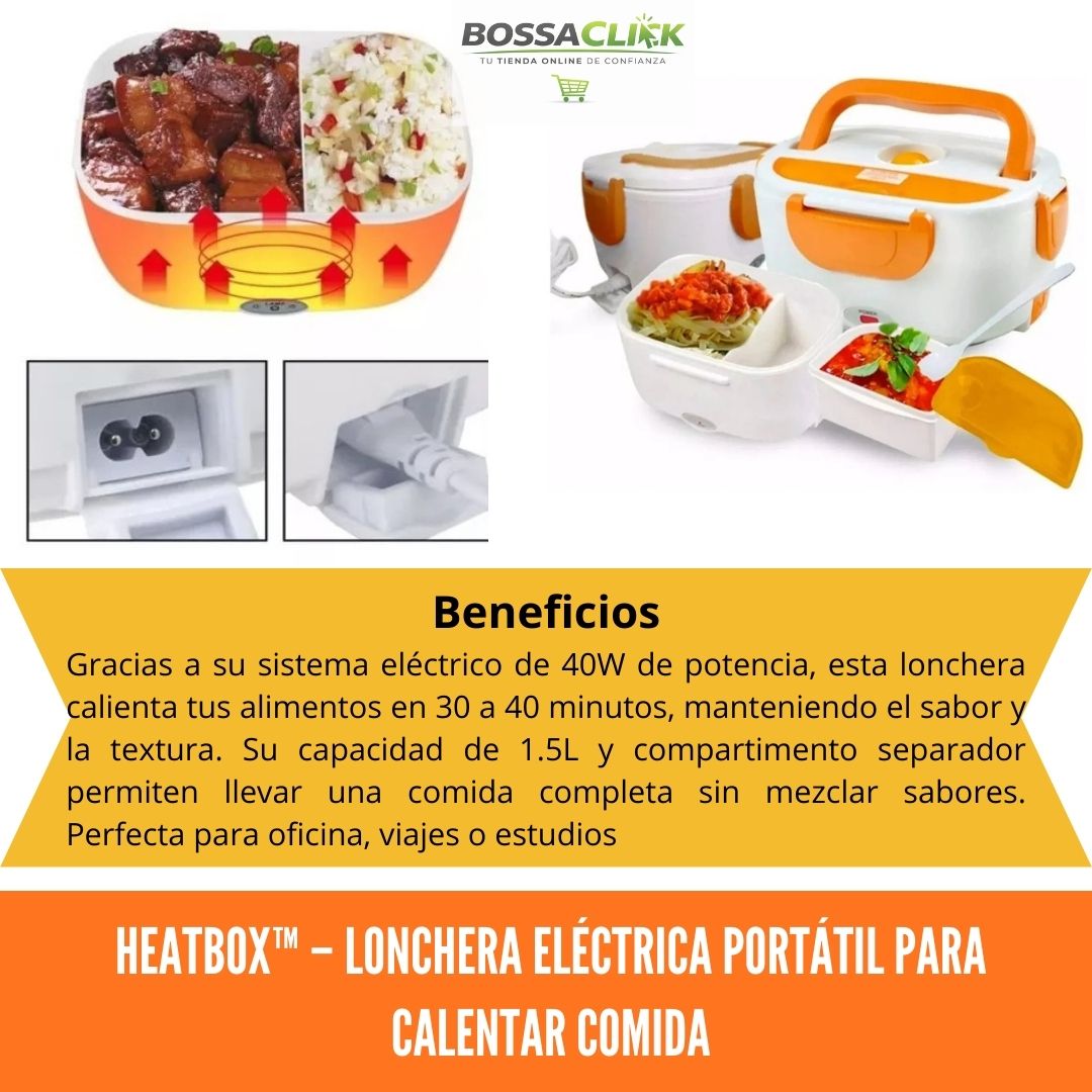 HeatBox™ – Lonchera Eléctrica Portátil para Calentar Comida