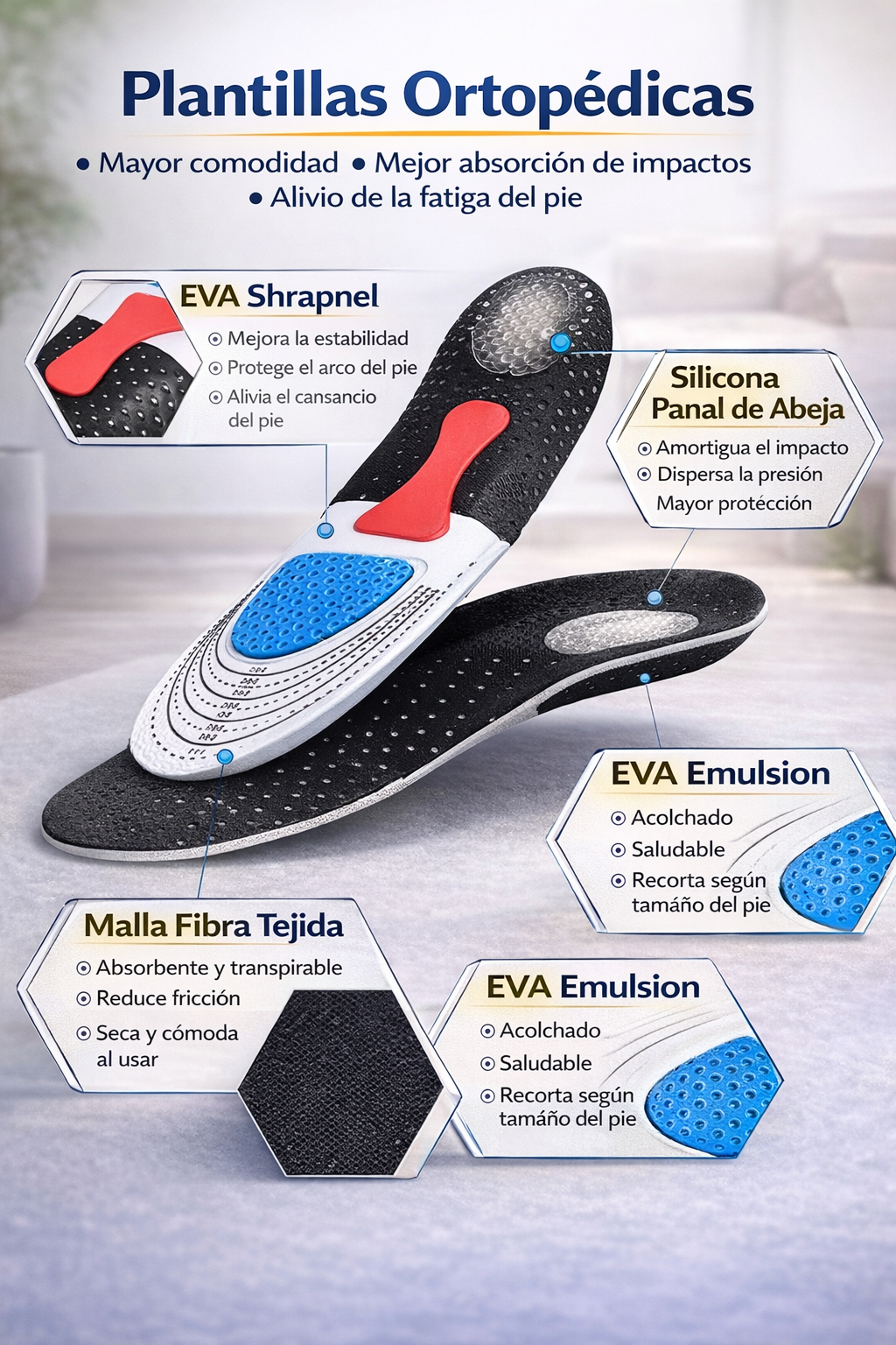 OrthoGel™ Plantillas Ortopédicas de Gel